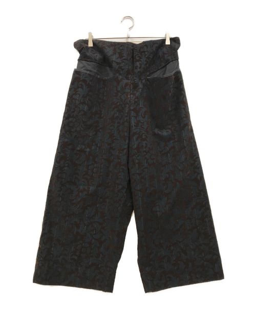 COMME des GARCONS（コムデギャルソン）COMME des GARCONS (コムデギャルソン) Flowering Clothes  フロッキープリントワイドパンツ グリーン×ブラウン サイズ:Sの古着・服飾アイテム