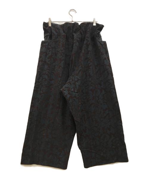 COMME des GARCONS（コムデギャルソン）COMME des GARCONS (コムデギャルソン) Flowering Clothes  フロッキープリントワイドパンツ グリーン×ブラウン サイズ:Sの古着・服飾アイテム