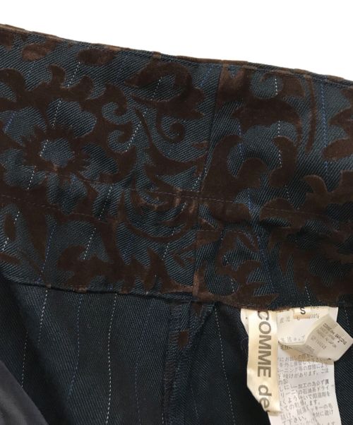 COMME des GARCONS（コムデギャルソン）COMME des GARCONS (コムデギャルソン) Flowering Clothes  フロッキープリントワイドパンツ グリーン×ブラウン サイズ:Sの古着・服飾アイテム