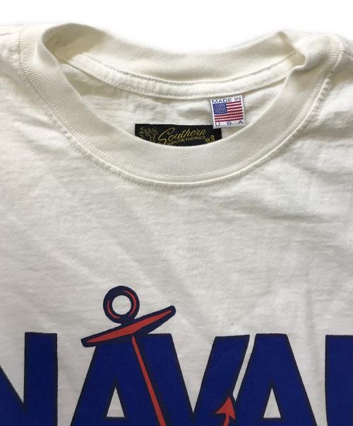 BLUE BLUE（ブルーブルー）BLUE BLUE (ブルーブルー) RUSSELL ATHLETIC (ラッセルアスレチック) NAVAL ANCHOR TEE ホワイト サイズ:Lの古着・服飾アイテム