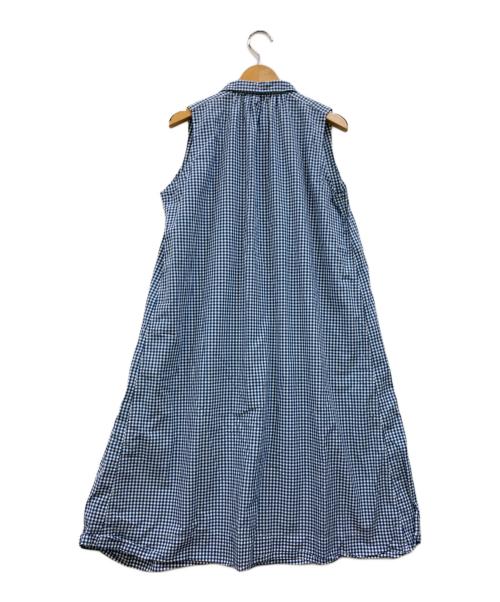 45R（フォーティファイブ・アール）45R (フォーティファイブ・アール) タックギャザーブラウスワンピース ブルー サイズ:1の古着・服飾アイテム