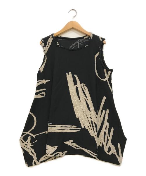 芽風（メフウ）芽風 (メフウ) ノースリーブチュニック ブラック サイズ:38の古着・服飾アイテム