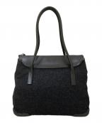 PRADAプラダ）の古着「ウールレザー切替トートバッグ」｜グレー×ブラック