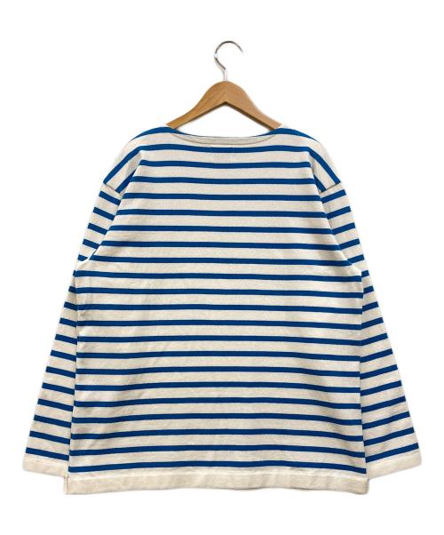 Yonetomi（ヨネトミ）Yonetomi (ヨネトミ) バスクシャツ ホワイト×ブルー サイズ:2の古着・服飾アイテム