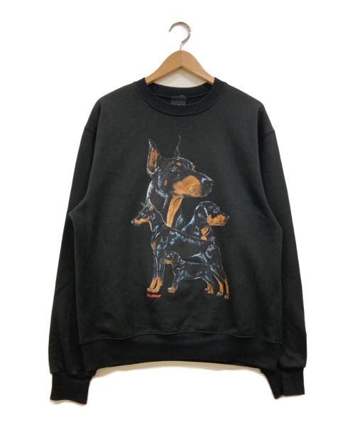 butter（バター）butter (バター) ロットワイラー プリントスウェット ブラック サイズ:Mの古着・服飾アイテム