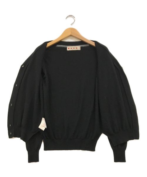 MARNI（マルニ）MARNI (マルニ) Vネックカシミヤカーディガン ブラック サイズ:38の古着・服飾アイテム