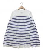 THE SHINZONEザ シンゾーン）の古着「PANEL BORDER TOP バスクシャツ」｜ホワイト×ブルー