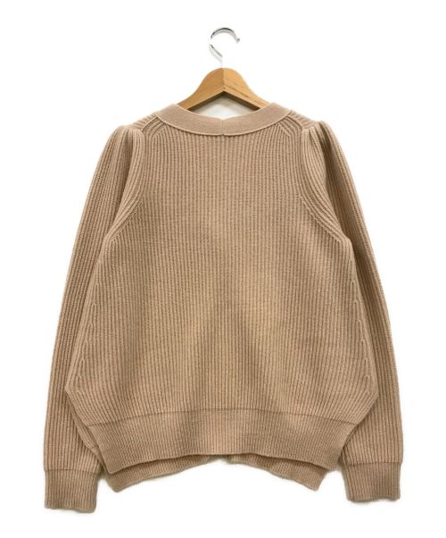 DRAWER（ドゥロワー）DRAWER (ドゥロワー) ウールカシミヤ アゼ カーディガン ベージュ サイズ:2の古着・服飾アイテム