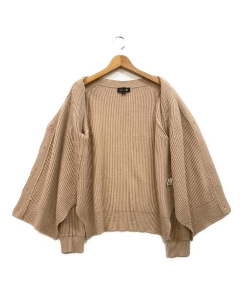 DRAWER（ドゥロワー）DRAWER (ドゥロワー) ウールカシミヤ アゼ カーディガン ベージュ サイズ:2の古着・服飾アイテム
