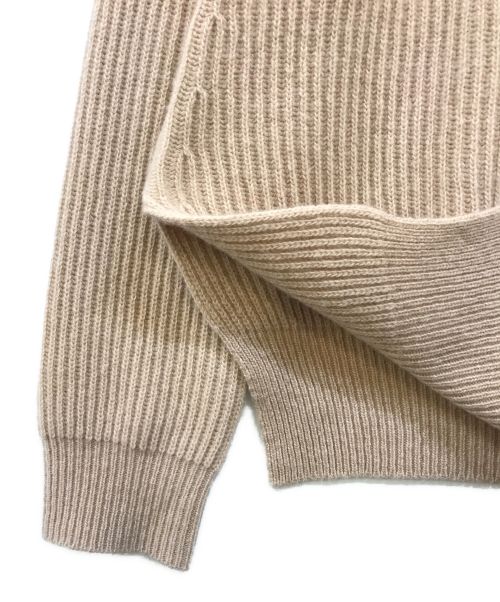 DRAWER（ドゥロワー）DRAWER (ドゥロワー) ウールカシミヤ アゼ カーディガン ベージュ サイズ:2の古着・服飾アイテム