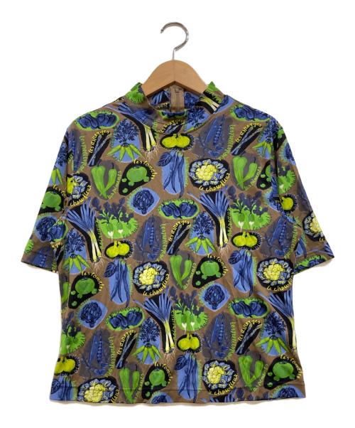 TOKUKO1erVOL（トクコプルミエヴォル）TOKUKO1erVOL (トクコプルミエヴォル) 総柄半袖カットソー ブラウン×ブラック サイズ:9の古着・服飾アイテム