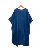 nest Robeネストローブ）の古着「リネンブラウスワンピース」｜ブルー