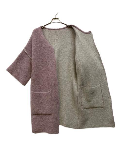 NINE（ナイン）NINE (ナイン) リバーシブルニットコート ピンク サイズ:Ｆの古着・服飾アイテム