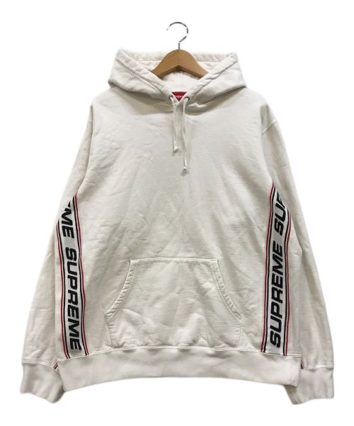 SUPREME（シュプリーム）SUPREME (シュプリーム) Text Rib Hooded Sweatshirt ホワイト サイズ:Lの古着・服飾アイテム