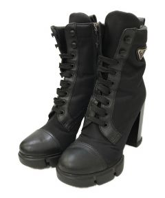中古・古着通販】PRADA (プラダ) モノリスロングブーツ ブラック