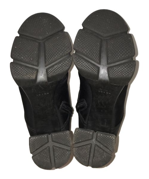 PRADA（プラダ）PRADA (プラダ) Re-Nylon xブラッシュドレザー ブーティー ショートブーツ ブラック サイズ:38 1/2の古着・服飾アイテム