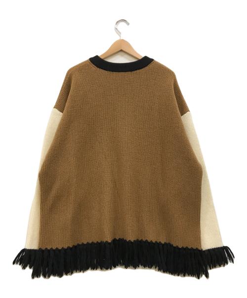 CULLNI（クルニ）CULLNI (クルニ) Fringe Sleeve&Hem Knit ニット ベージュ サイズ:2の古着・服飾アイテム