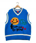 paragraphパラグラフ）の古着「SHYSMILE KNIT VEST」｜スカイブルー