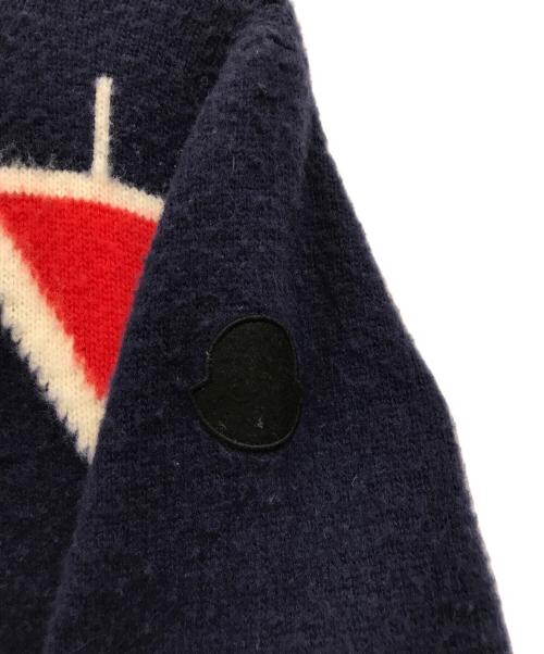 MONCLER（モンクレール）MONCLER (モンクレール) 総柄ウールニット ネイビー サイズ:Mの古着・服飾アイテム