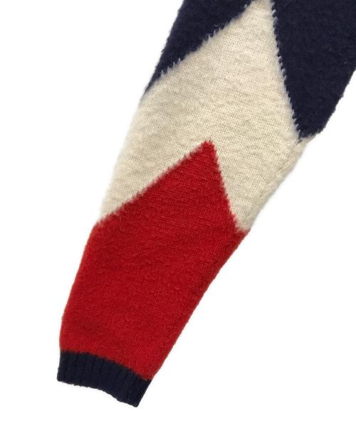 MONCLER（モンクレール）MONCLER (モンクレール) 総柄ウールニット ネイビー サイズ:Mの古着・服飾アイテム