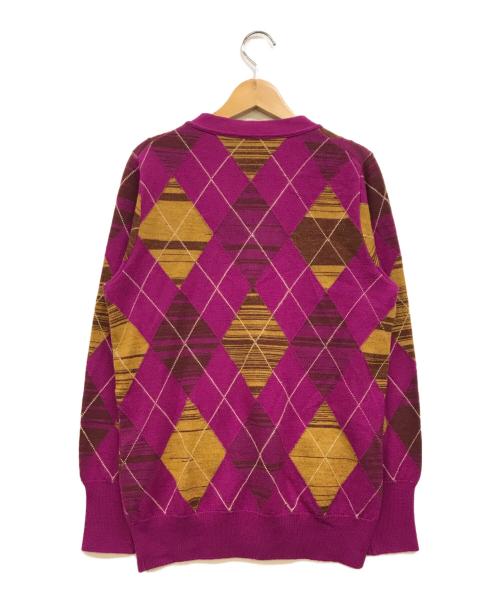 Vivienne Westwood man（ヴィヴィアン ウェストウッド マン）Vivienne Westwood man (ヴィヴィアン ウェストウッド マン) オーブワンポイントアーガイルニットカーディガン ピンク サイズ:44の古着・服飾アイテム