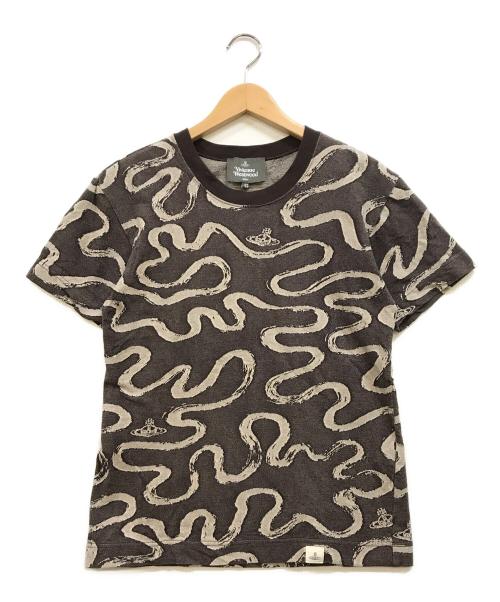 Vivienne Westwood man（ヴィヴィアン ウェストウッド マン）Vivienne Westwood man (ヴィヴィアン ウェストウッド マン) VERMICELLI ORB リラックスTシャツ ブラウン サイズ:42の古着・服飾アイテム