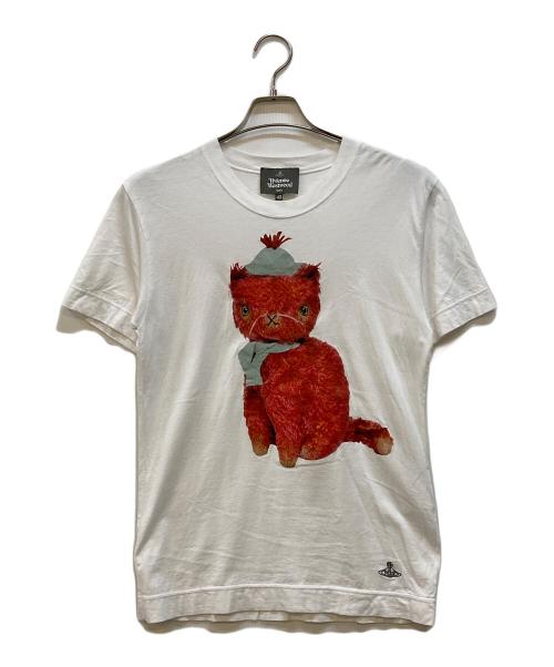 Vivienne Westwood man（ヴィヴィアン ウェストウッド マン）Vivienne Westwood man (ヴィヴィアン ウェストウッド マン) CHILDHOOD KITTY CAT Tシャツ ホワイト サイズ:42の古着・服飾アイテム