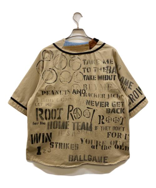 KAPITAL（キャピタル）KAPITAL (キャピタル) GREAT KOUNTRY ダメージドベースボールシャツ ベージュ サイズ:XLの古着・服飾アイテム