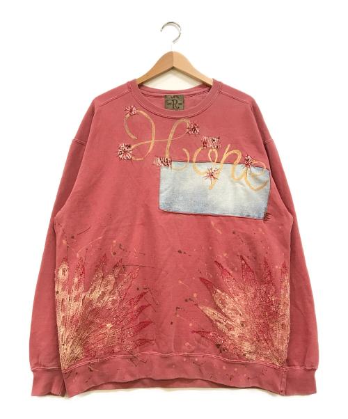 Rifatto（リファット）Rifatto (リファット) ヴィンテージ加工刺し子スウェット レッド サイズ:下記参照の古着・服飾アイテム