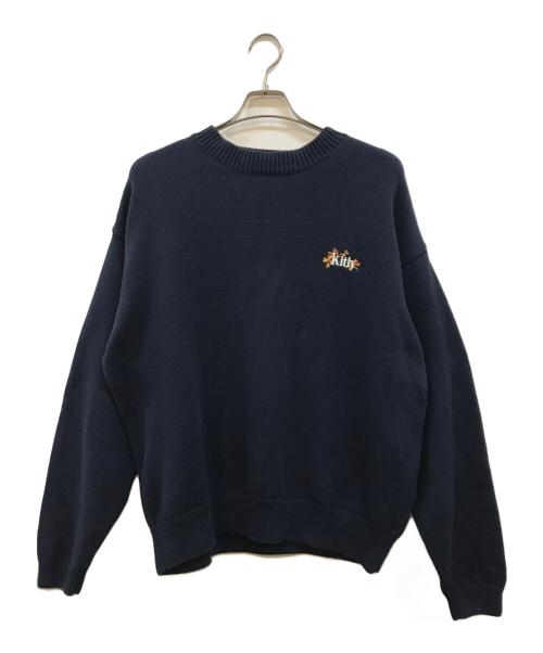 KITH（キス）KITH (キス) ロゴ刺繍ニット ネイビー サイズ:Lの古着・服飾アイテム
