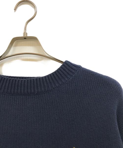 KITH（キス）KITH (キス) ロゴ刺繍ニット ネイビー サイズ:Lの古着・服飾アイテム