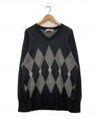 COMME des GARCONS HOMMEコムデギャルソン オム）の古着「アーガイルVネックニット」｜ブラック