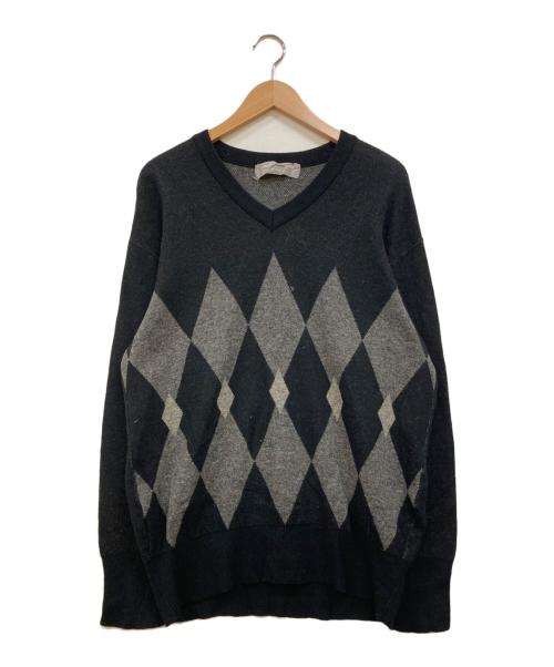 COMME des GARCONS HOMME（コムデギャルソン オム）COMME des GARCONS HOMME (コムデギャルソン オム) アーガイルVネックニット ブラック サイズ:不明の古着・服飾アイテム
