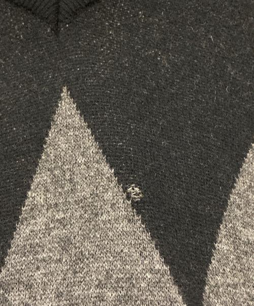COMME des GARCONS HOMME（コムデギャルソン オム）COMME des GARCONS HOMME (コムデギャルソン オム) アーガイルVネックニット ブラック サイズ:不明の古着・服飾アイテム