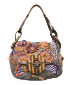 JAMIN PUECHジャマンピュエッシュ）の古着「ビーズフラワーバッグ」｜パープル