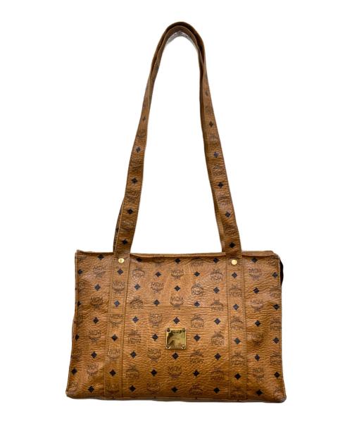 MCM（エムシーエム）MCM (エムシーエム) レザートートバッグ ブラウンの古着・服飾アイテム