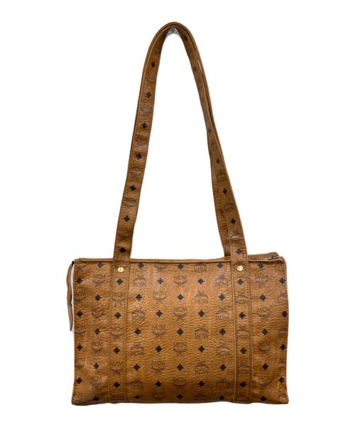 MCM（エムシーエム）MCM (エムシーエム) レザートートバッグ ブラウンの古着・服飾アイテム