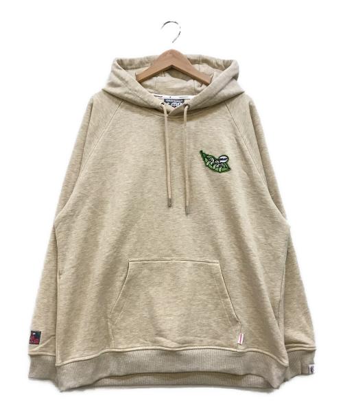 GRAF&WU（グラフアンドユー）GRAF&WU (グラフアンドユー) ゴーストワッペンプルオーバーパーカー ベージュ サイズ:Lの古着・服飾アイテム