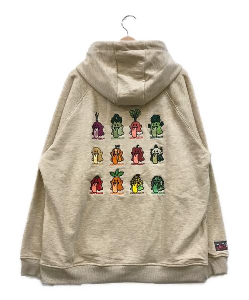 GRAF&WU（グラフアンドユー）GRAF&WU (グラフアンドユー) ゴーストワッペンプルオーバーパーカー ベージュ サイズ:Lの古着・服飾アイテム