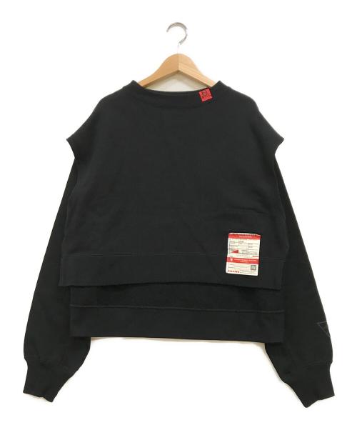 Maison MIHARA YASUHIRO（メゾン ミハラ ヤスヒロ）Maison MIHARA YASUHIRO (メゾン ミハラ ヤスヒロ) クロップド変形フェイクスリーブスウェット ブラック サイズ:Fの古着・服飾アイテム