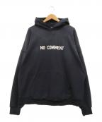 BALENCIAGAバレンシアガ）の古着「ダメージ加工NO COMMENTプリントプルオーバーパーカー」｜ネイビー