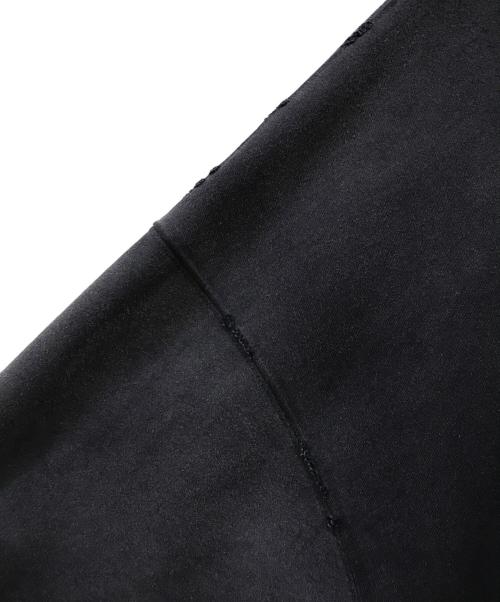 BALENCIAGA（バレンシアガ）BALENCIAGA (バレンシアガ) ダメージ加工NO COMMENTプリントプルオーバーパーカー ネイビー サイズ:Lの古着・服飾アイテム