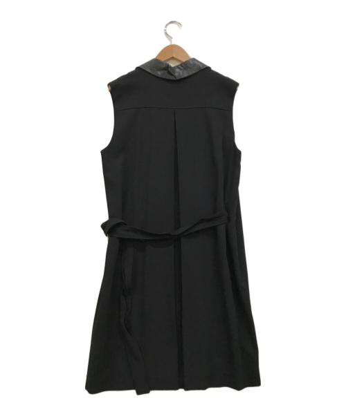 DIESEL Black Gold（ディーゼル ブラック ゴールド）DIESEL Black Gold (ディーゼル ブラック ゴールド) レザー切替ベルテッドジレ ブラック サイズ:40の古着・服飾アイテム