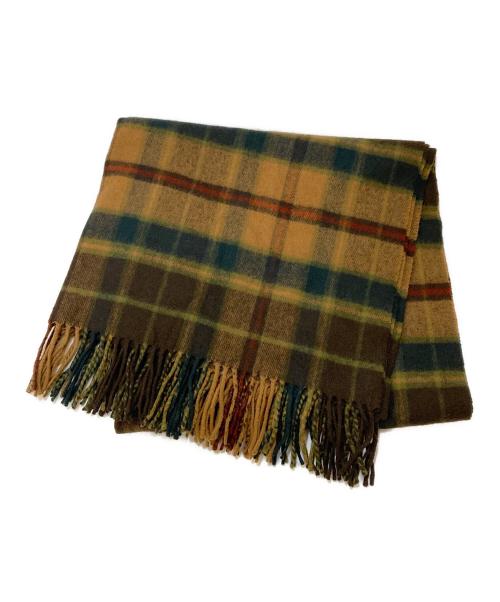 JOHNSTONS OF ELGIN（ジョンストンズオブエルガン）JOHNSTONS OF ELGIN (ジョンストンズオブエルガン) カシミヤブレンドストール ブラウン×グリーンの古着・服飾アイテム