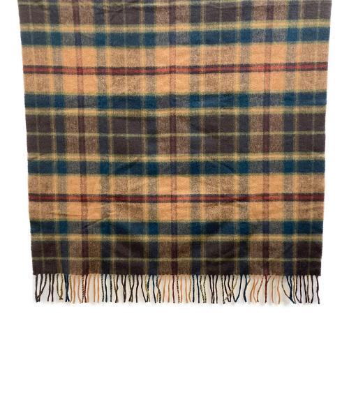 JOHNSTONS OF ELGIN（ジョンストンズオブエルガン）JOHNSTONS OF ELGIN (ジョンストンズオブエルガン) カシミヤブレンドストール ブラウン×グリーンの古着・服飾アイテム