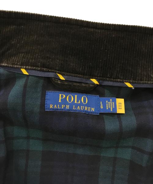 POLO RALPH LAUREN（ポロ・ラルフローレン）POLO RALPH LAUREN (ポロ・ラルフローレン) 裏地チェックコーデュロイハリントンジャケット ブラウン サイズ:Lの古着・服飾アイテム