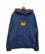 stussyステューシー）の古着「CHENILLE CROWN APPLIQUE HOOD」｜ネイビー