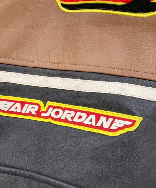 NIKE（ナイキ）NIKE (ナイキ) Travis Scott (トラヴィススコット) レザーライダースジャケット ベージュ サイズ:XLの古着・服飾アイテム