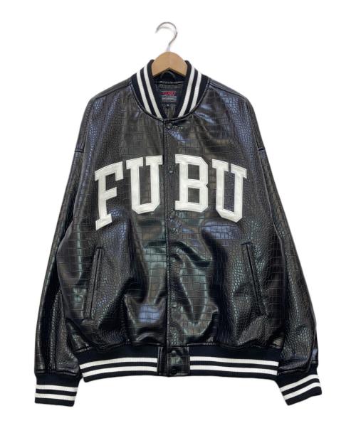 FUBU（フブ）FUBU (フブ) PYTHON ECO LEATHER VARSITY JACKET ブラック サイズ:XLの古着・服飾アイテム