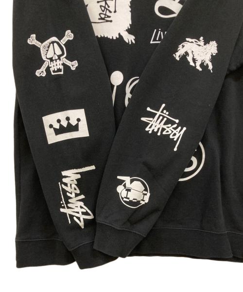 stussy（ステューシー）stussy (ステューシー) プリントスウェット ブラック サイズ:XLの古着・服飾アイテム